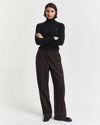 wool blend pullon pants - deep brown