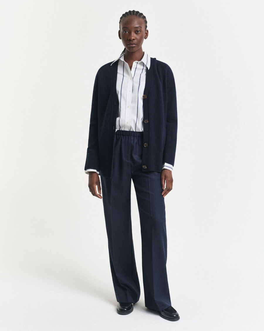wool blend pullon pants - evening blue