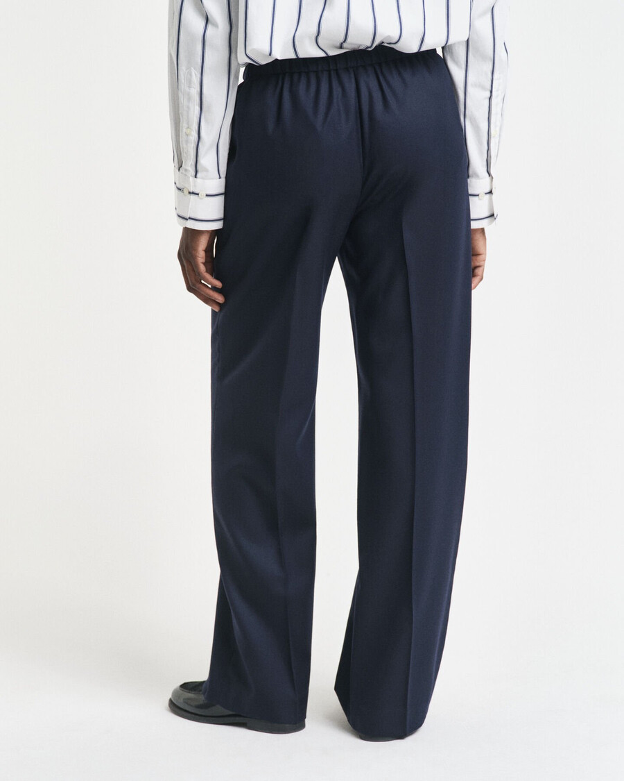 wool blend pullon pants - evening blue