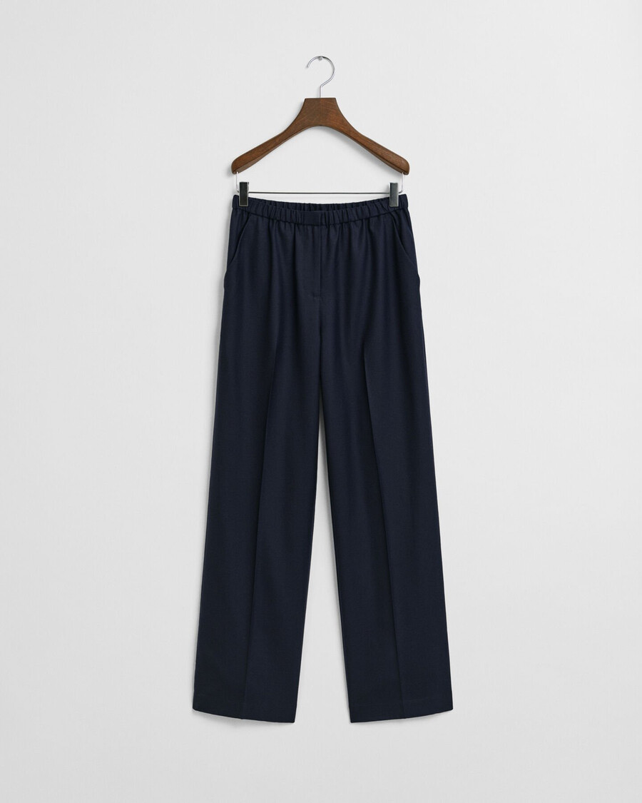 wool blend pullon pants - evening blue