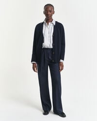 wool blend pullon pants - evening blue