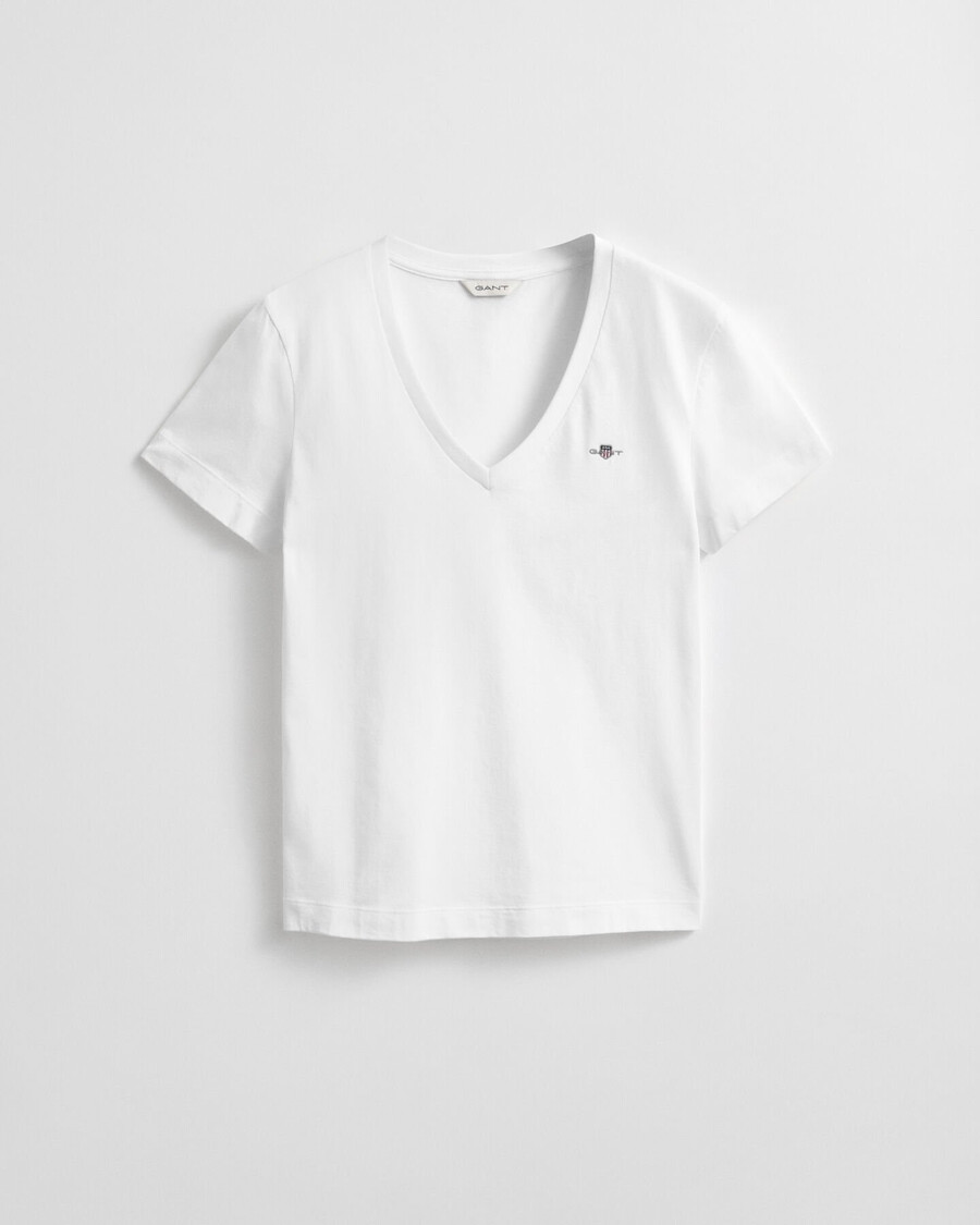 shield vneck tshirt - white