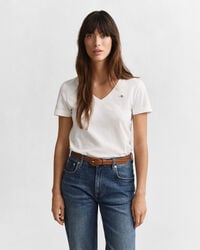 shield vneck tshirt - white