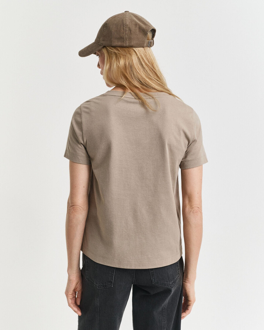 shield vneck tshirt - taupe beige