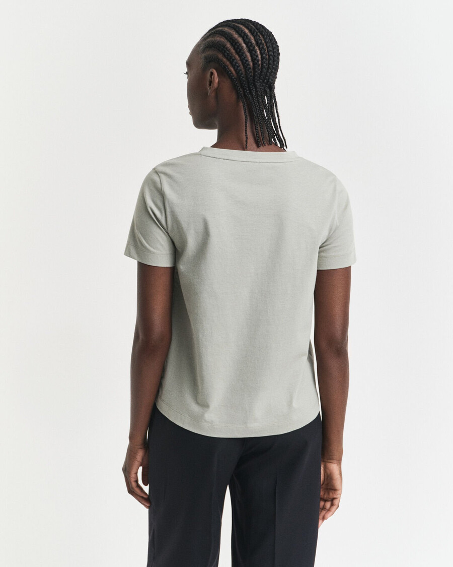 shield vneck tshirt - faded sage