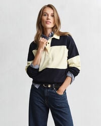 piqué textured color blocked rugger - evening blue