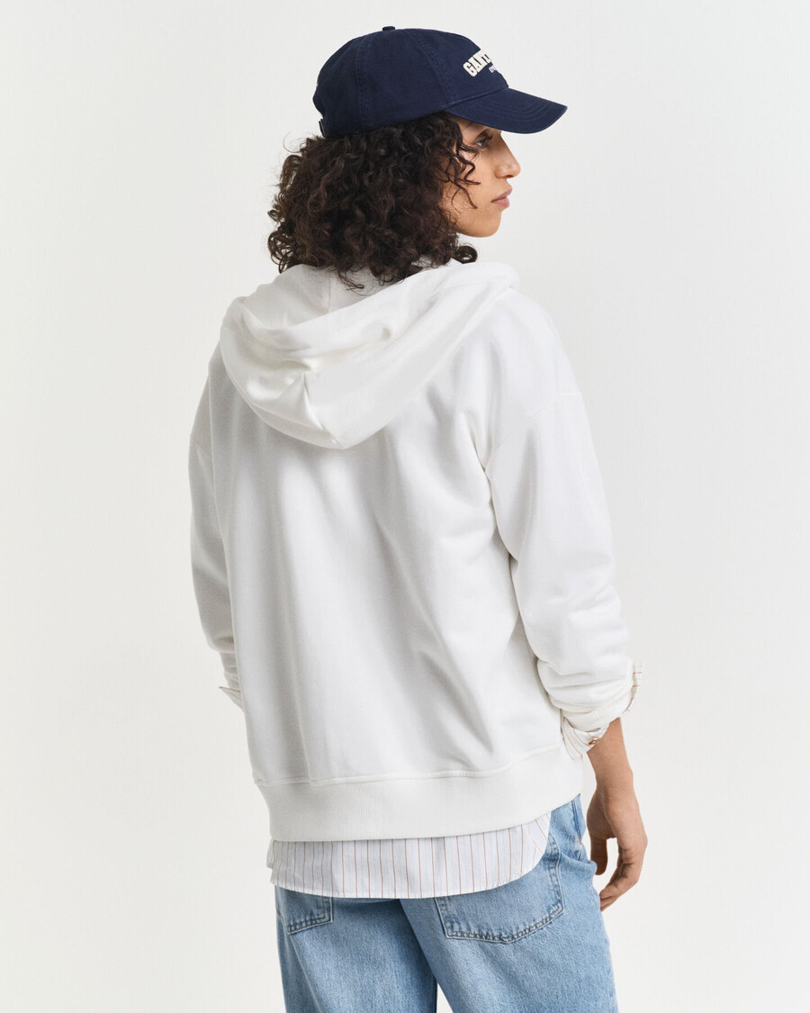 shield zip hoodie - eggshell