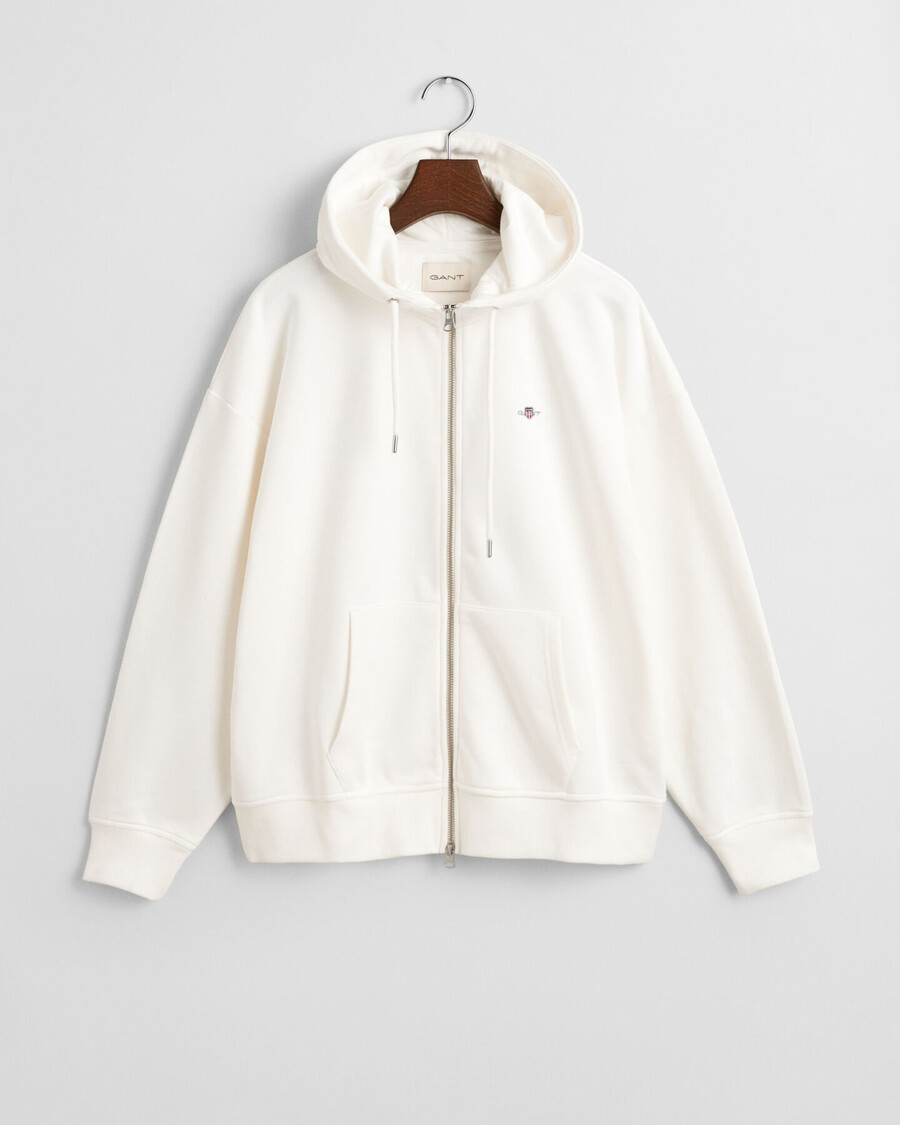 shield zip hoodie - eggshell