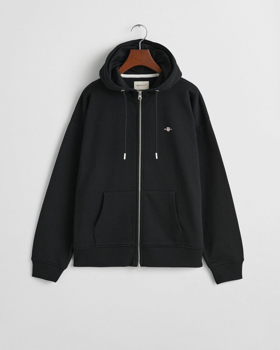 shield zip hoodie - black
