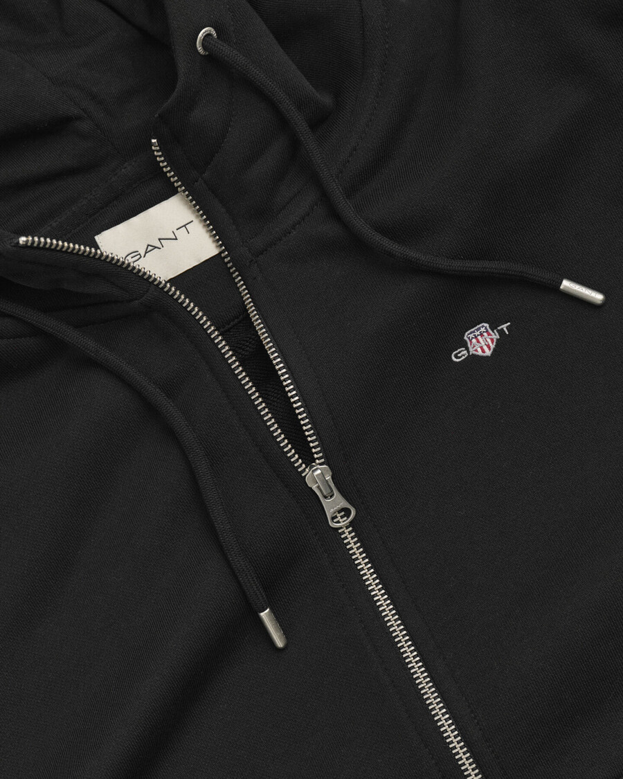 shield zip hoodie - black