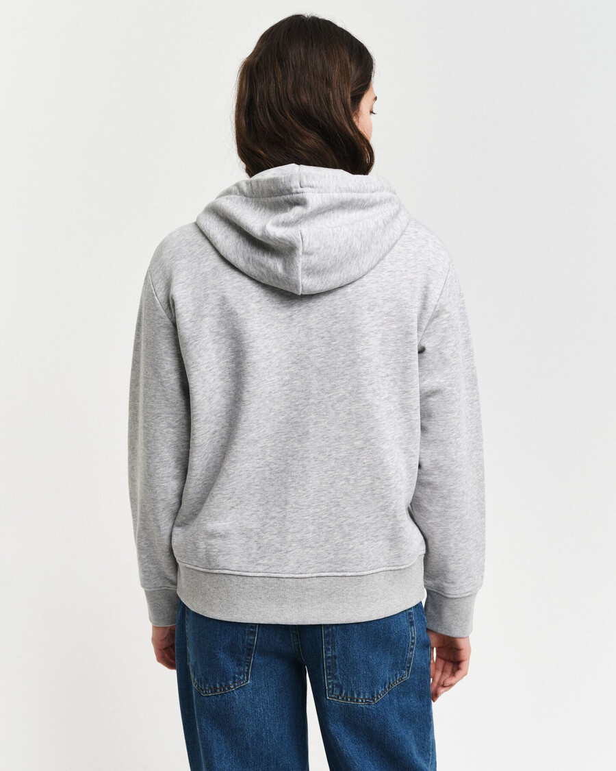 shield zip hoodie - light grey melange