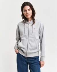 shield zip hoodie - light grey melange