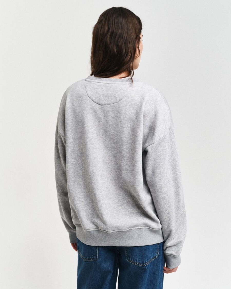 shield crew neck sweatshirt - light grey melange