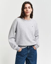 shield crew neck sweatshirt - light grey melange
