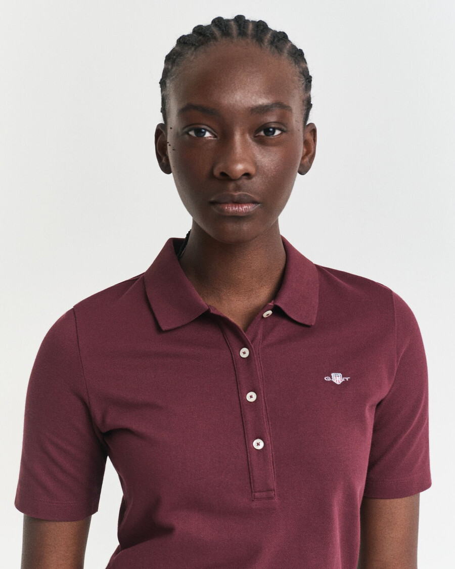 shield piqué polo shirt - plum wine