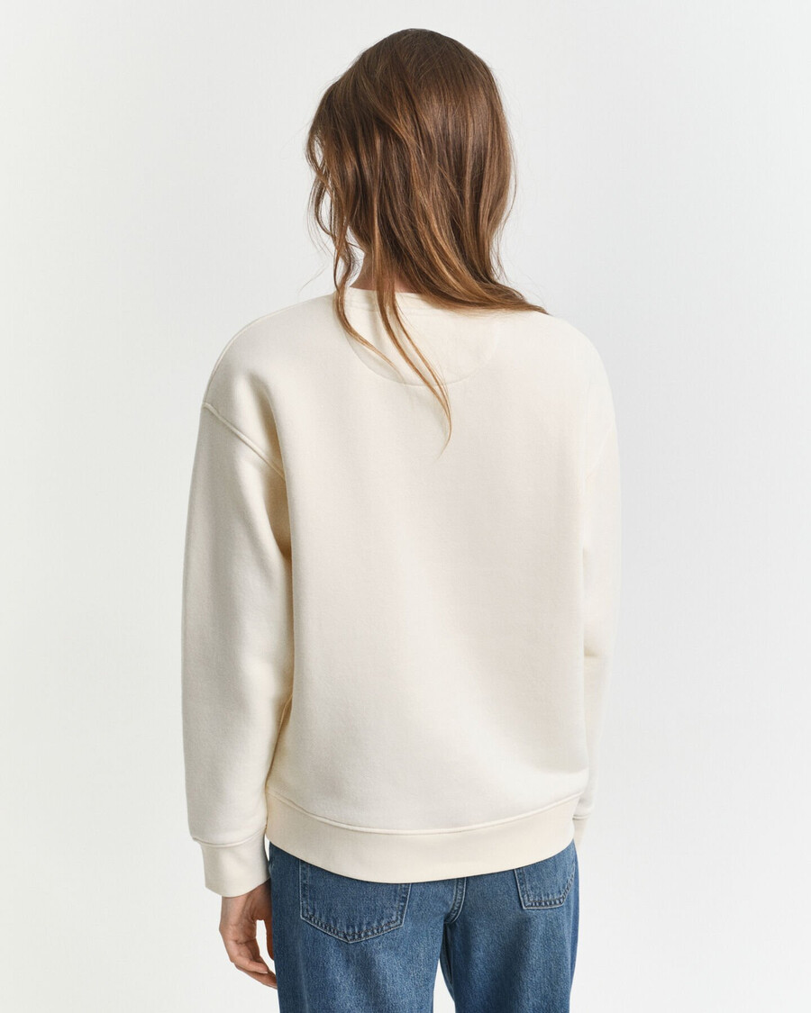graphic crew neck sweatshirt - cream