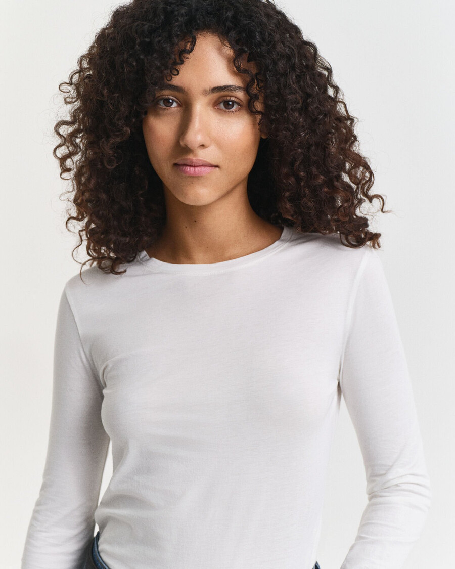 light cotton long sleeve tshirt - white