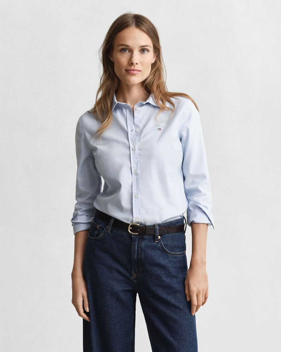 slim fit oxford stretch shirt - light blue