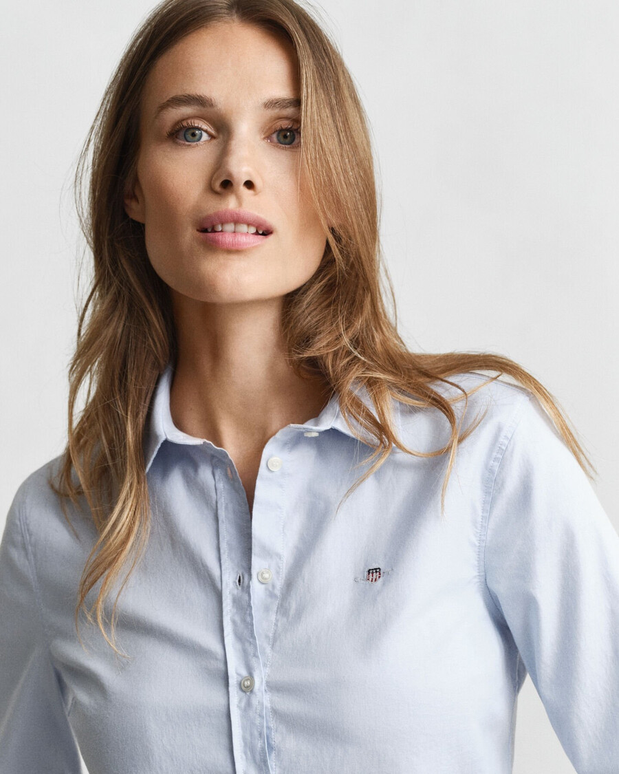 slim fit oxford stretch shirt - light blue