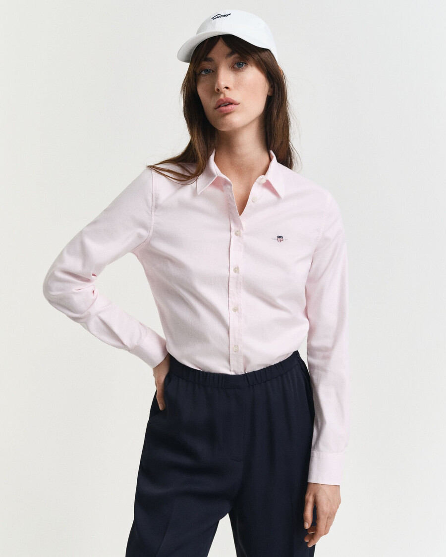 slim fit oxford stretch shirt - light pink