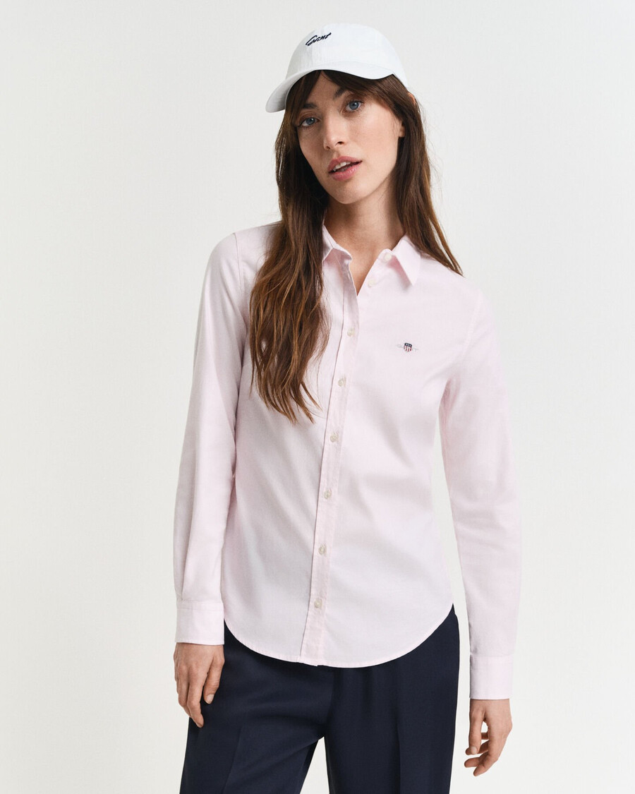slim fit oxford stretch shirt - light pink