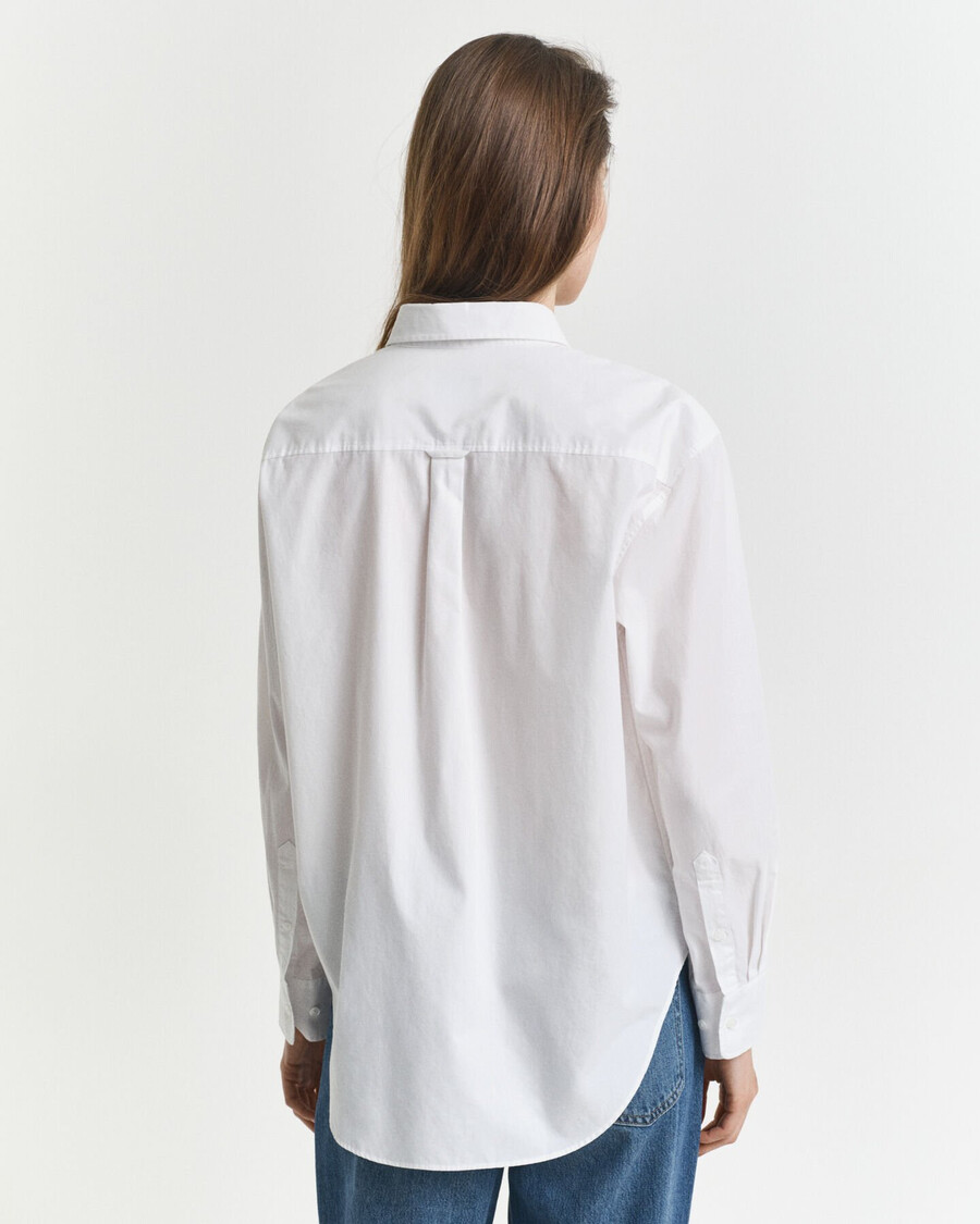 relaxed fit classic poplin shirt - white