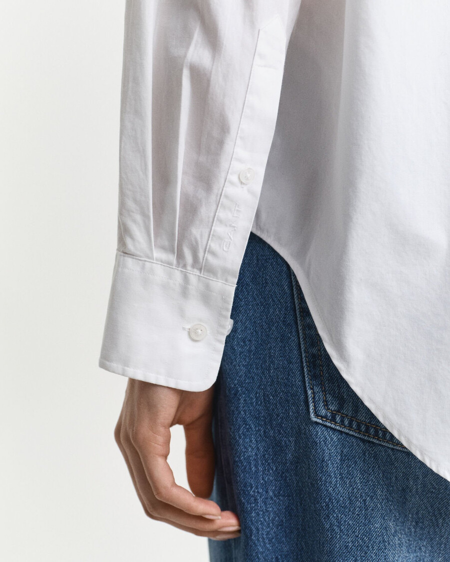 relaxed fit classic poplin shirt - white