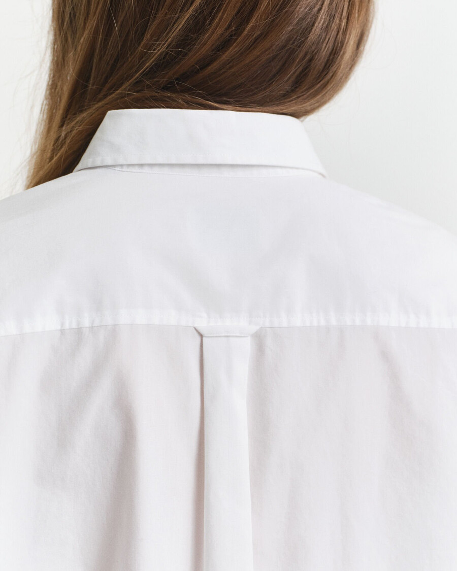relaxed fit classic poplin shirt - white