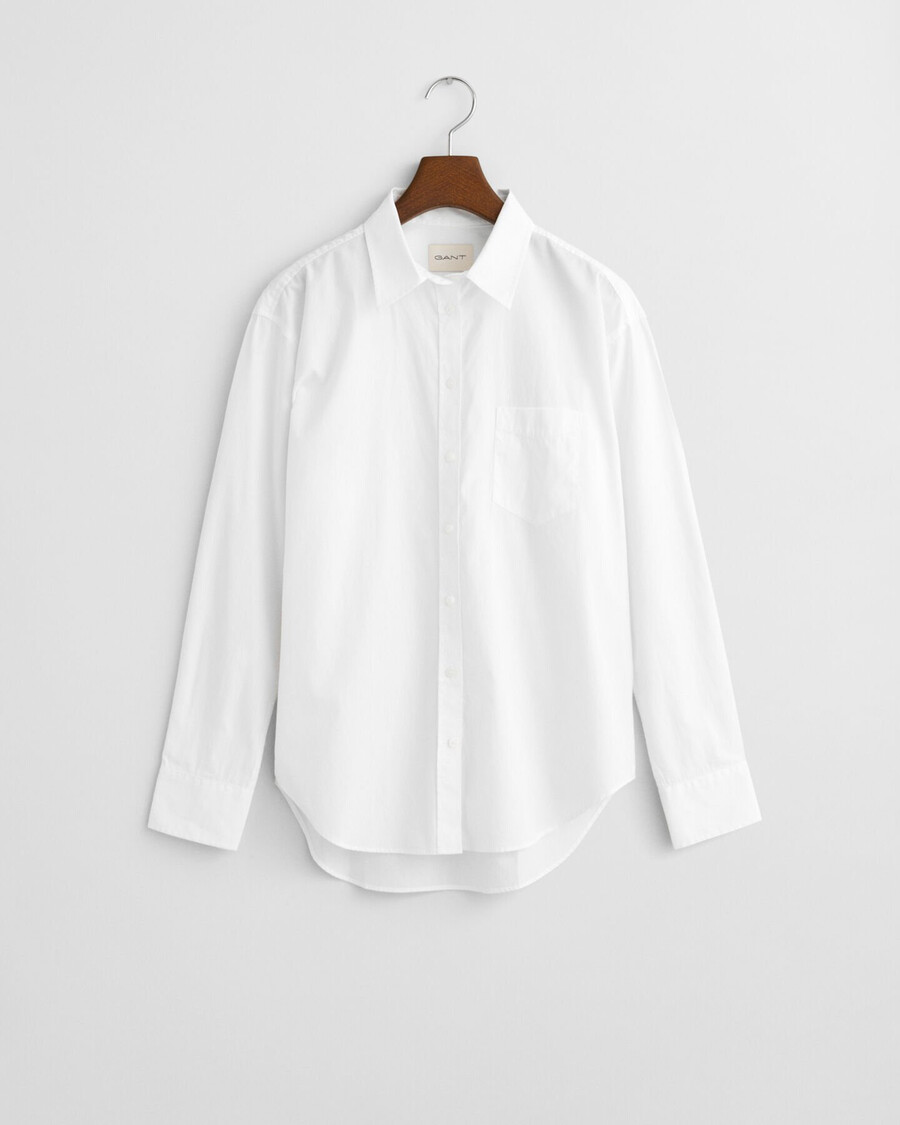 relaxed fit classic poplin shirt - white