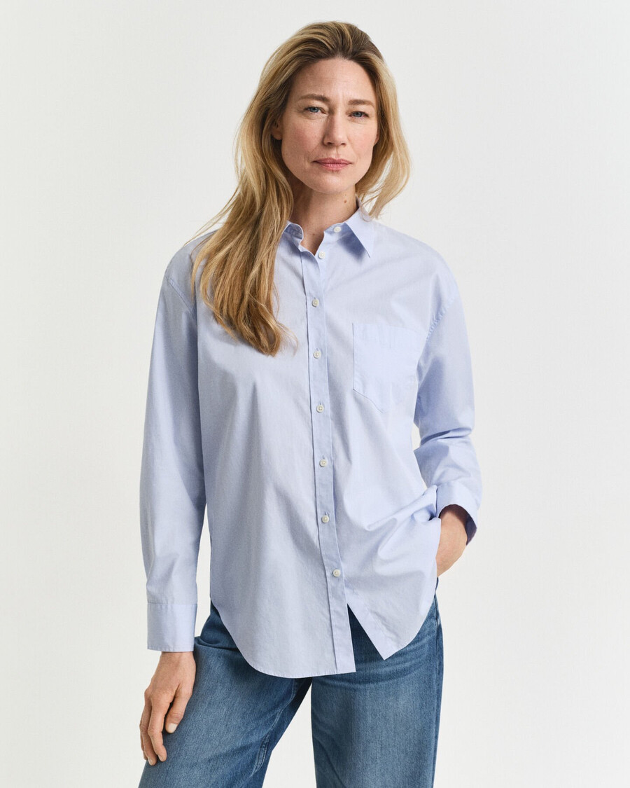 relaxed fit classic poplin shirt - light blue