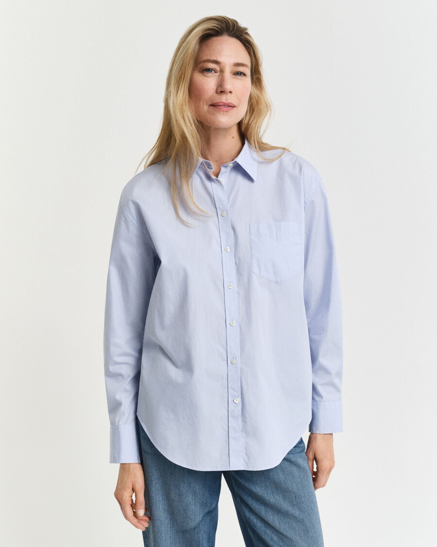 relaxed fit classic poplin shirt - light blue
