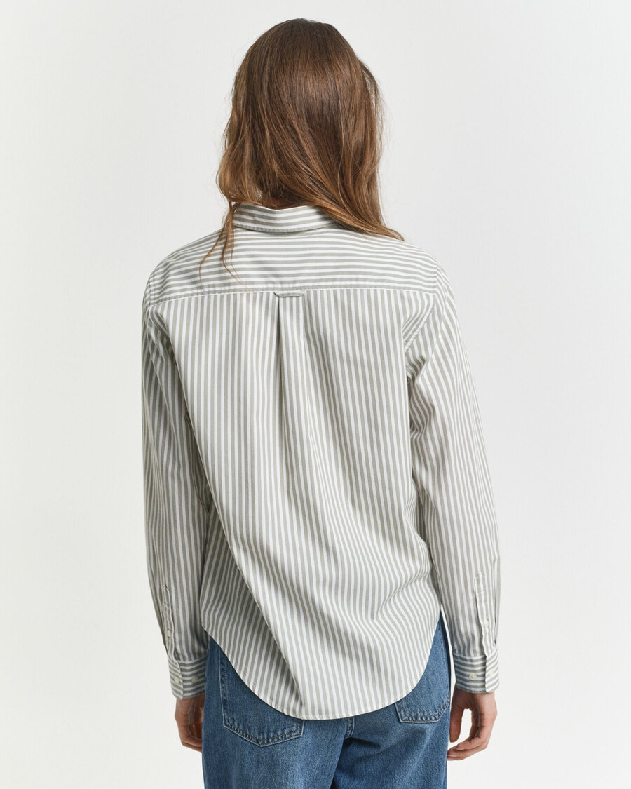 regular fit classic striped poplin shirt - faded sage
