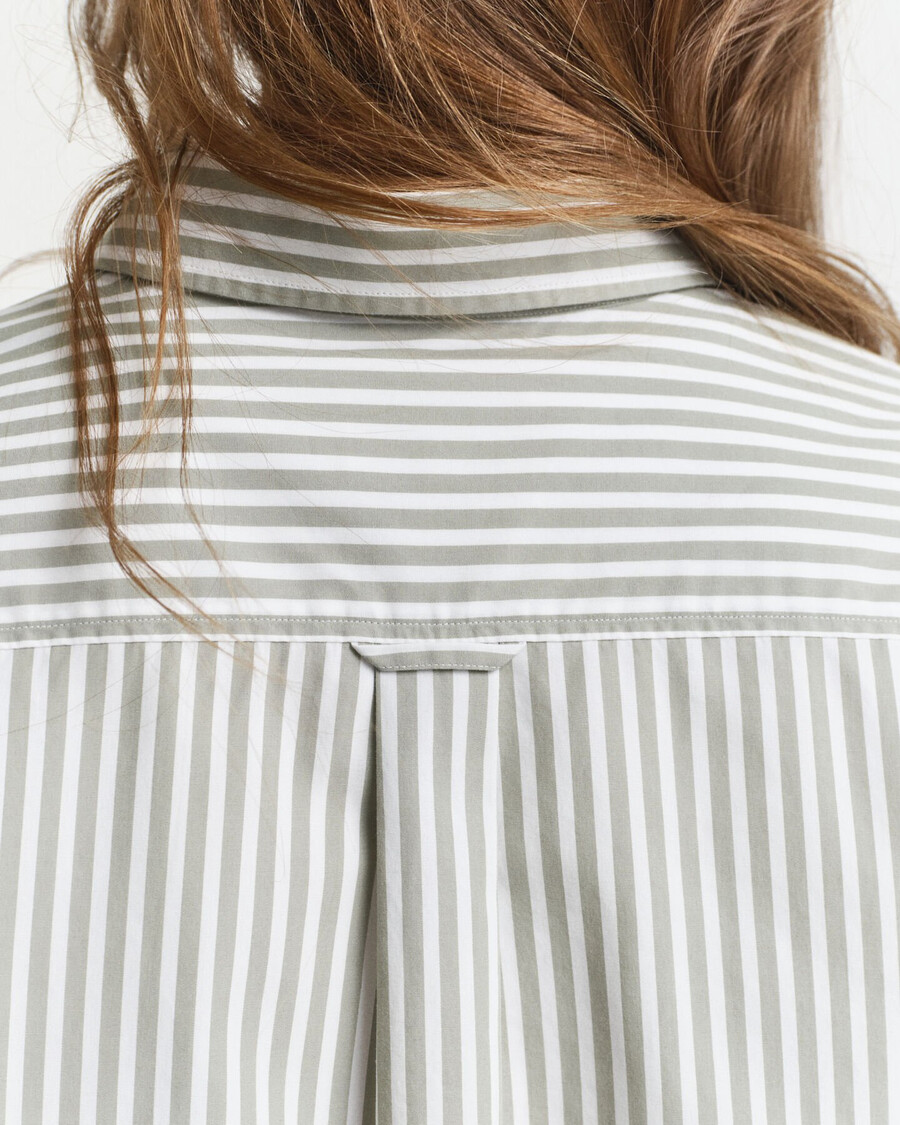 regular fit classic striped poplin shirt - faded sage