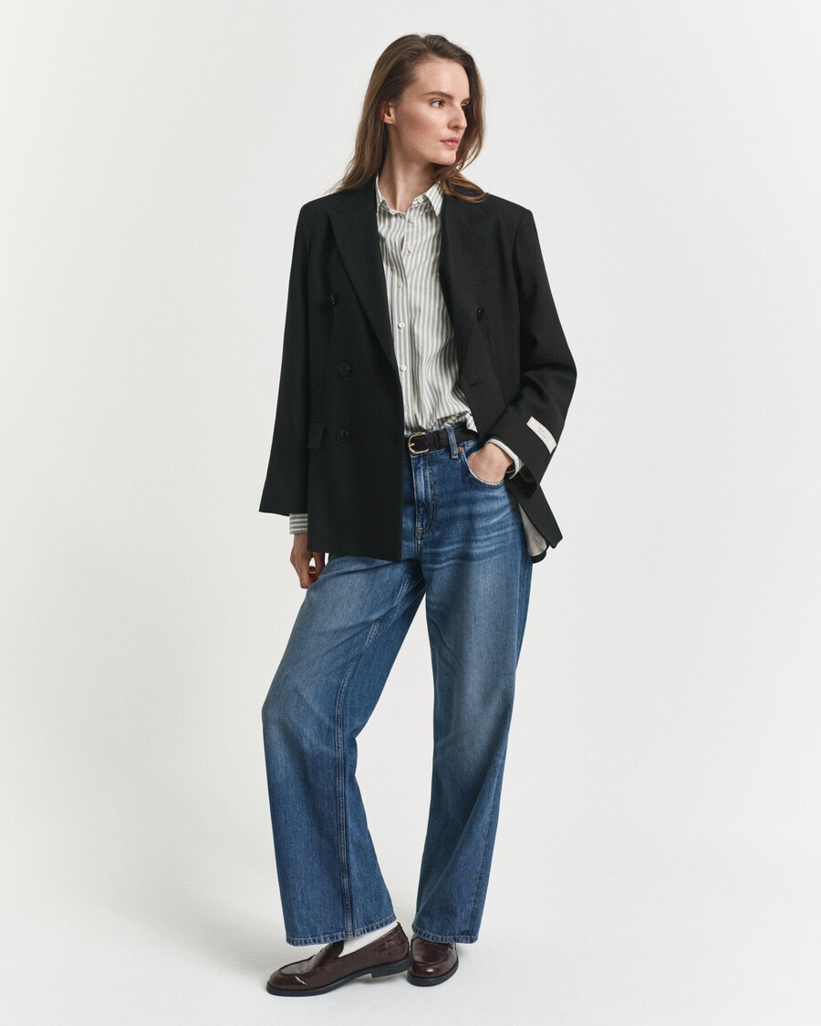 regular fit classic striped poplin shirt - faded sage