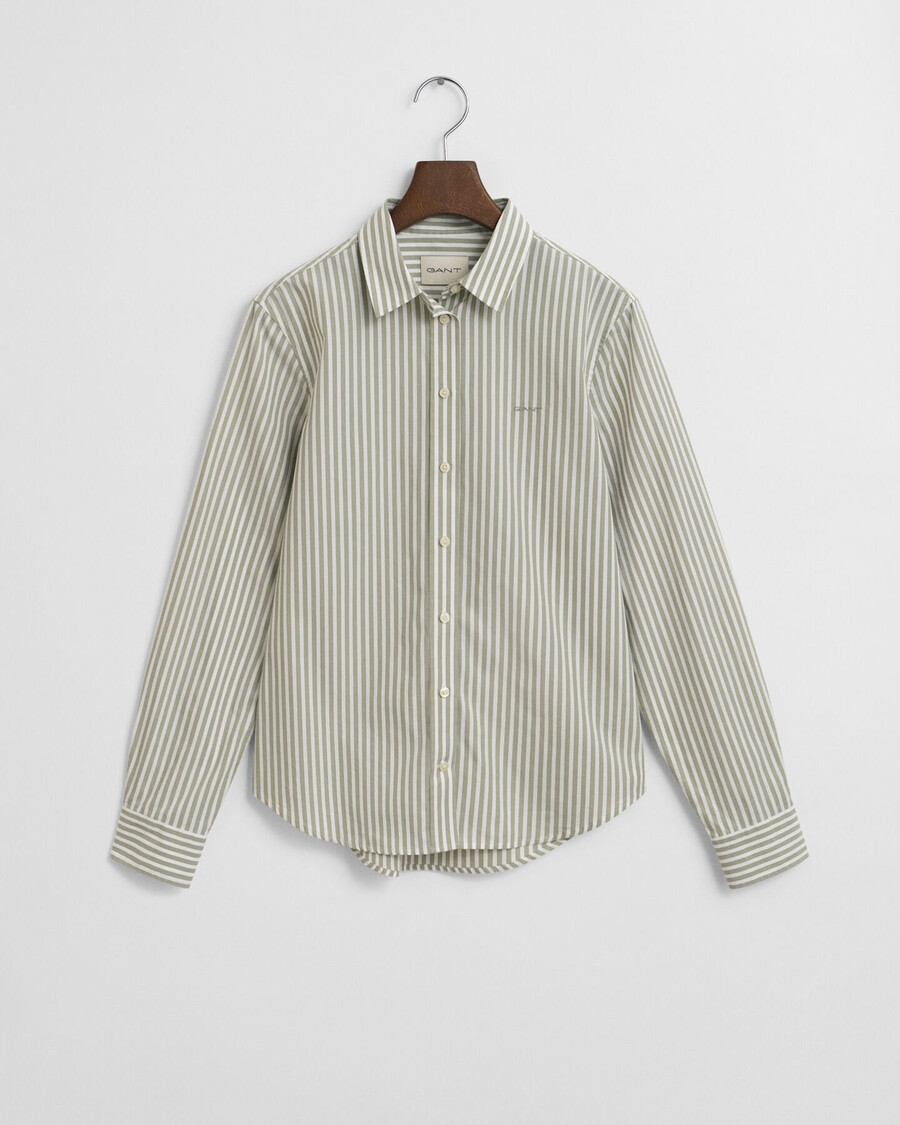 regular fit classic striped poplin shirt - faded sage