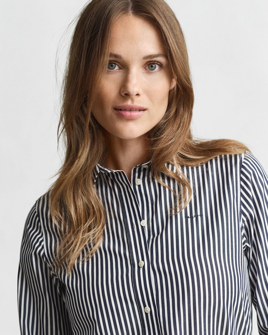 regular fit classic striped poplin shirt - classic blue