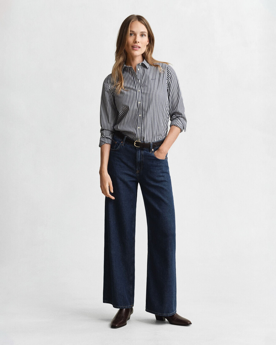 regular fit classic striped poplin shirt - classic blue