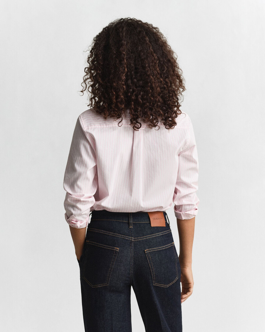 regular fit classic striped poplin shirt - light pink