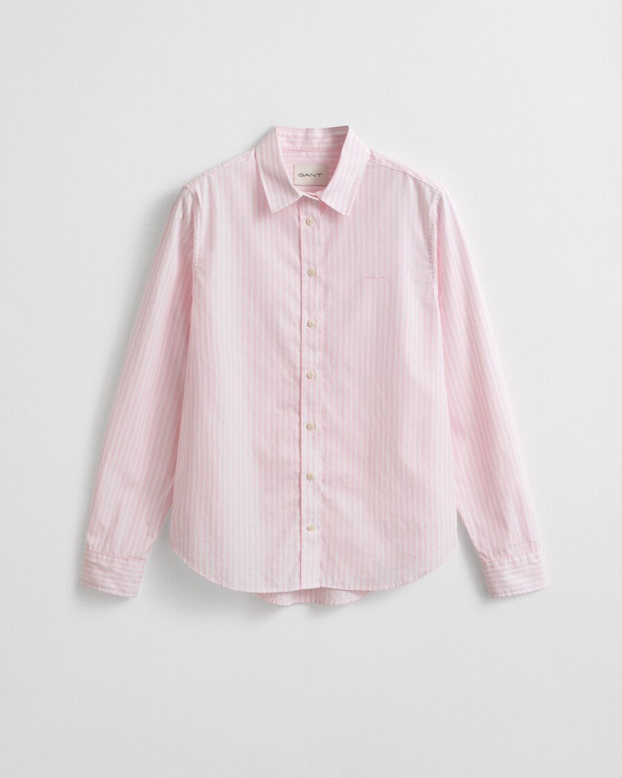 regular fit classic striped poplin shirt - light pink