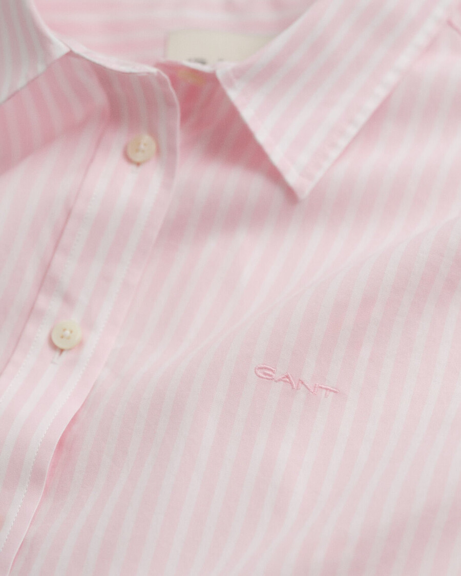 regular fit classic striped poplin shirt - light pink