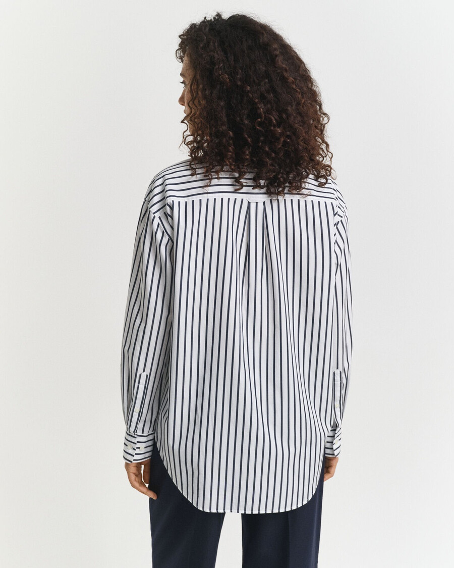 relaxed fit classic striped poplin shirt - evening blue