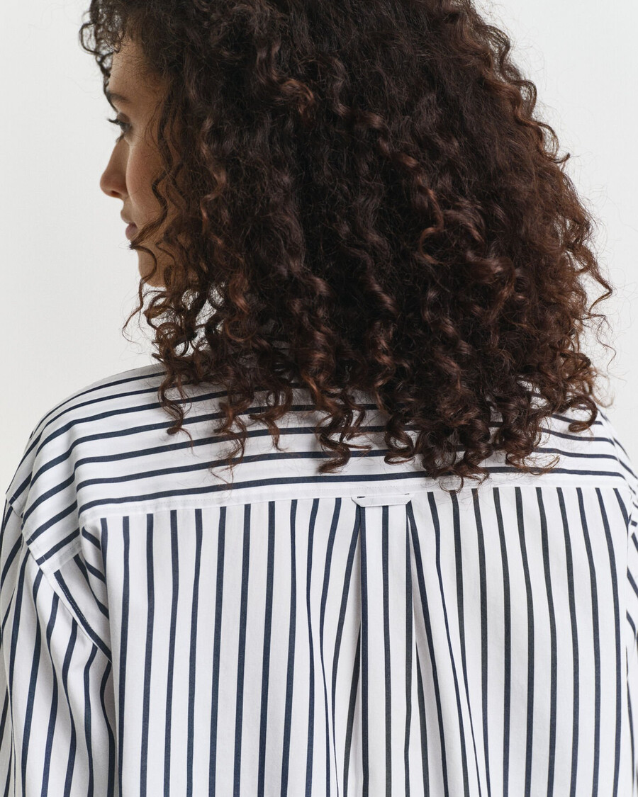 relaxed fit classic striped poplin shirt - evening blue