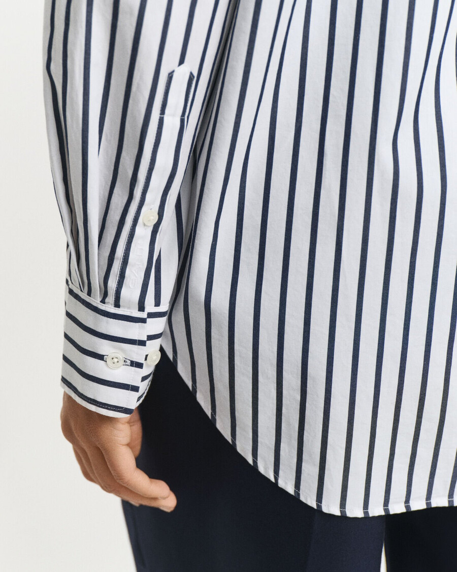relaxed fit classic striped poplin shirt - evening blue