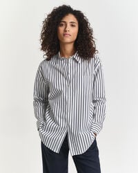relaxed fit classic striped poplin shirt - evening blue