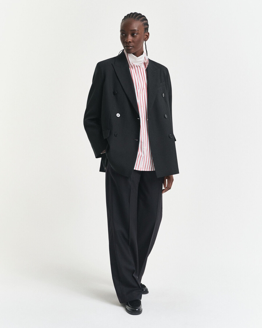 relaxed fit classic striped poplin shirt - modern rust