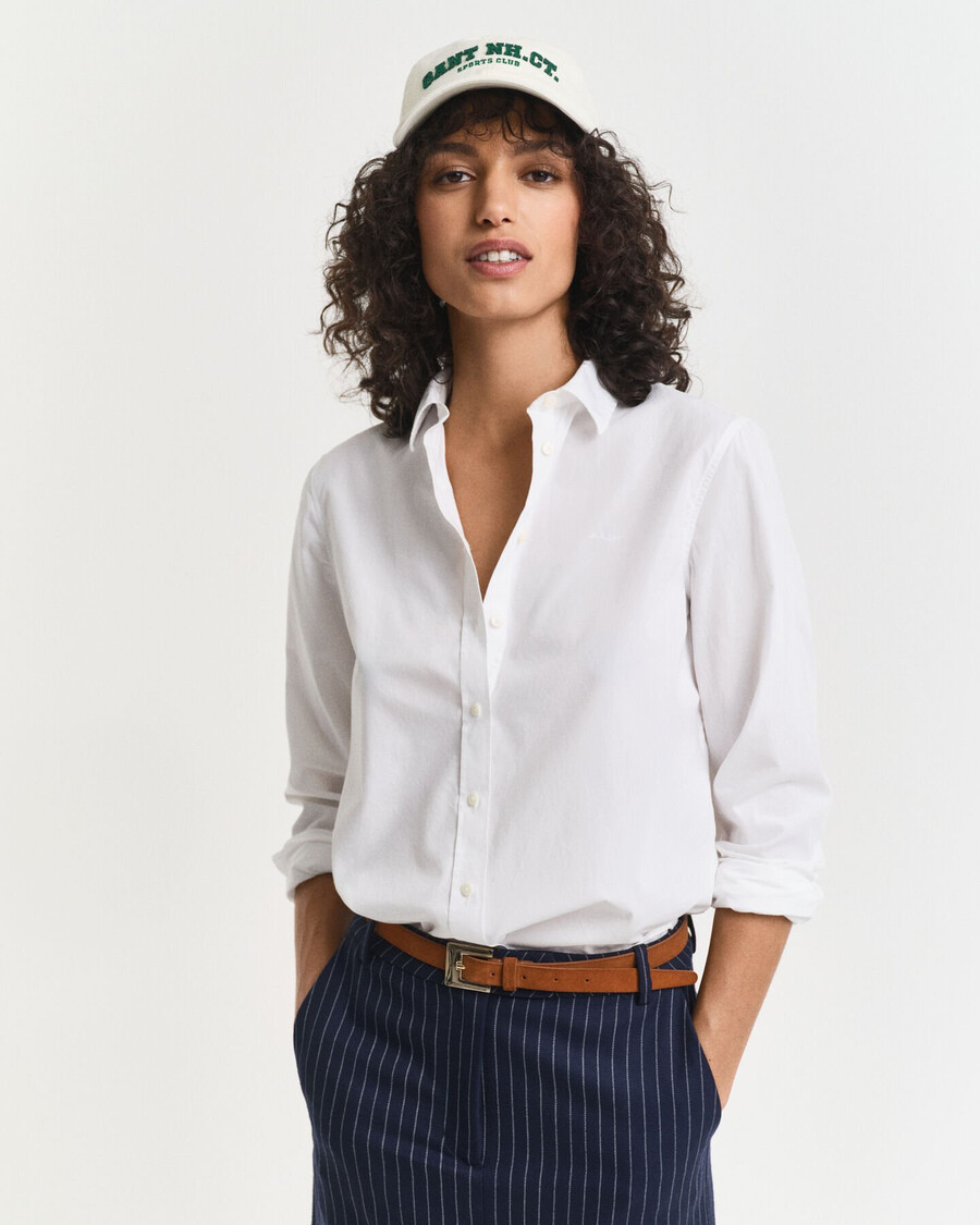regular fit classic poplin shirt - white