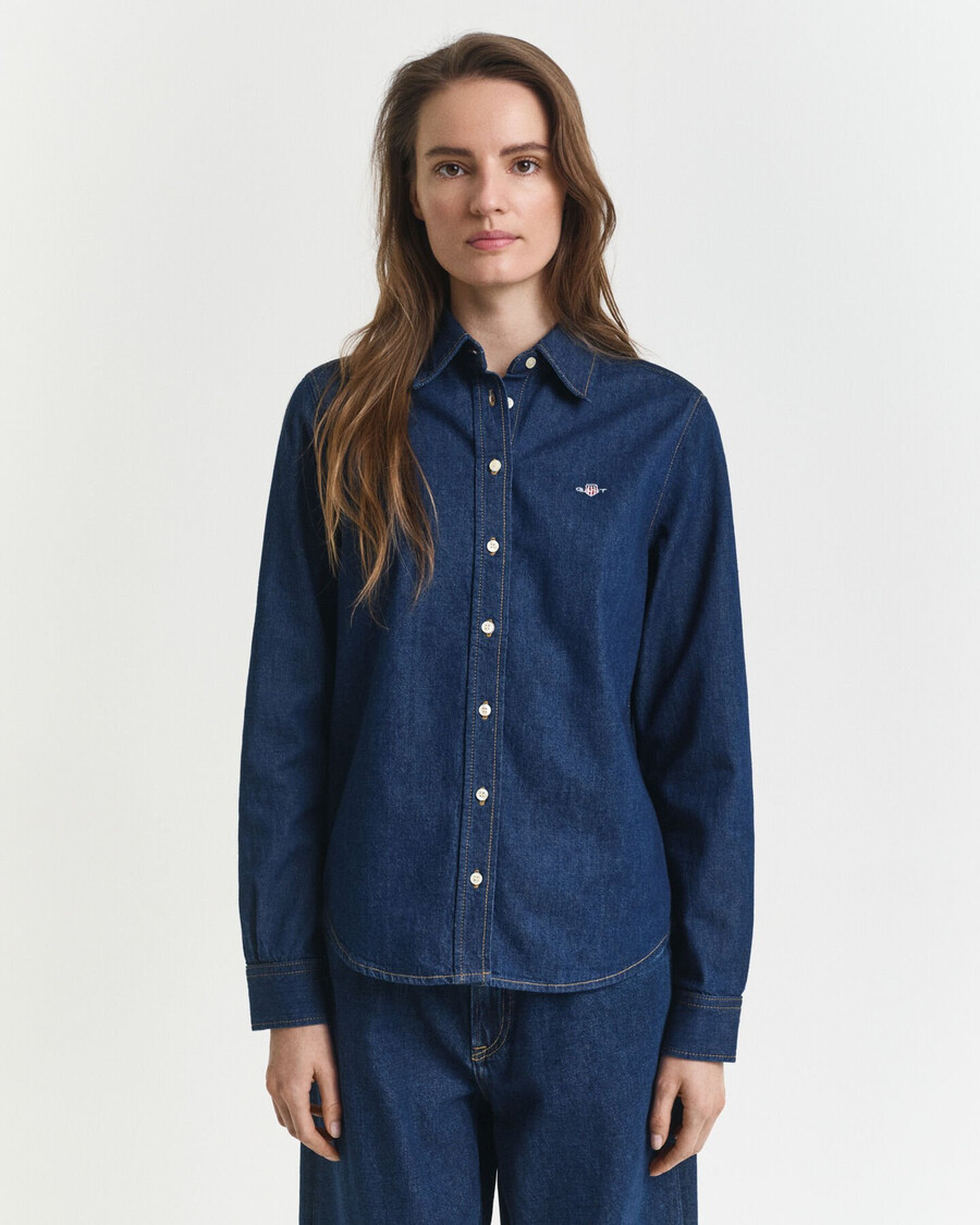 regular fit denim shirt - dark blue