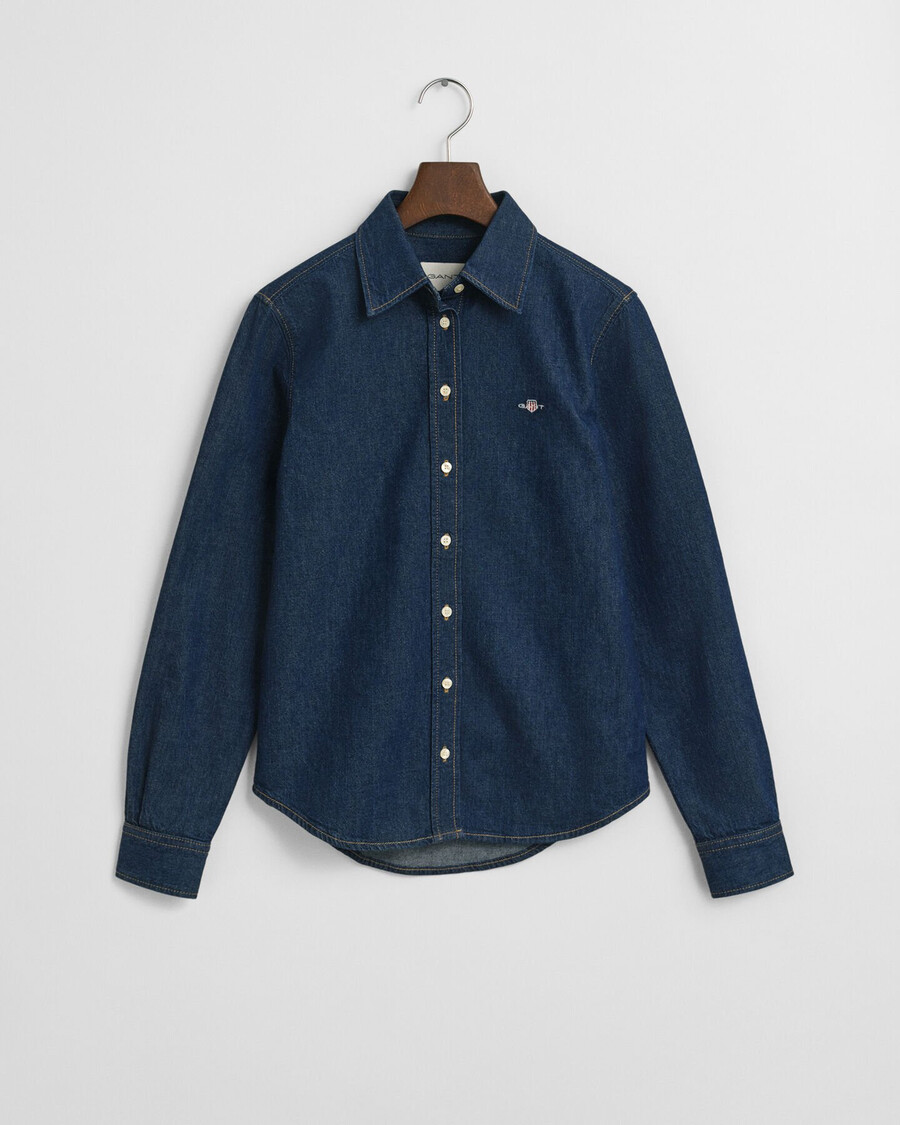 regular fit denim shirt - dark blue