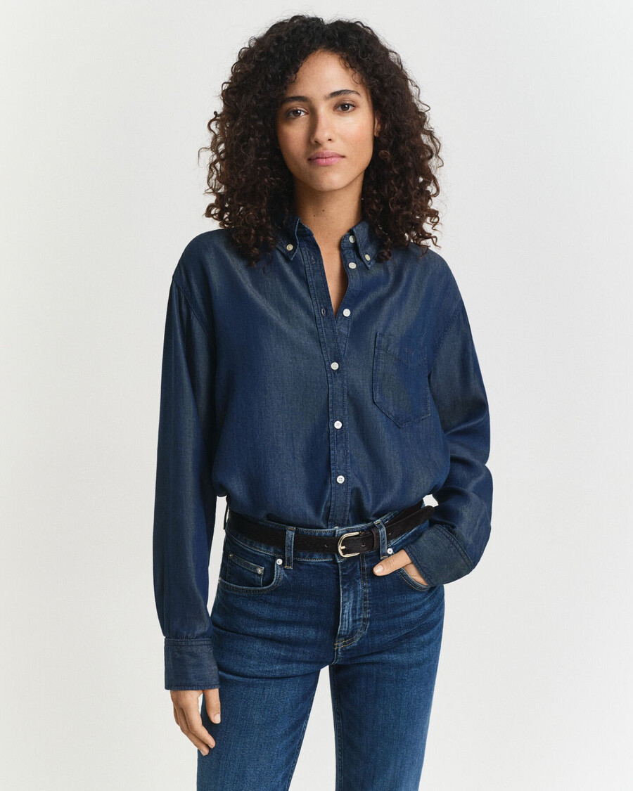 relaxed fit indigo shirt - dark blue archive
