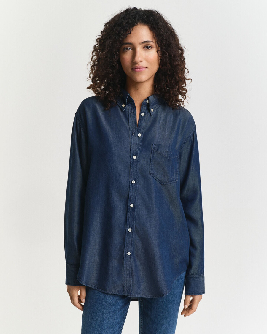 relaxed fit indigo shirt - dark blue archive